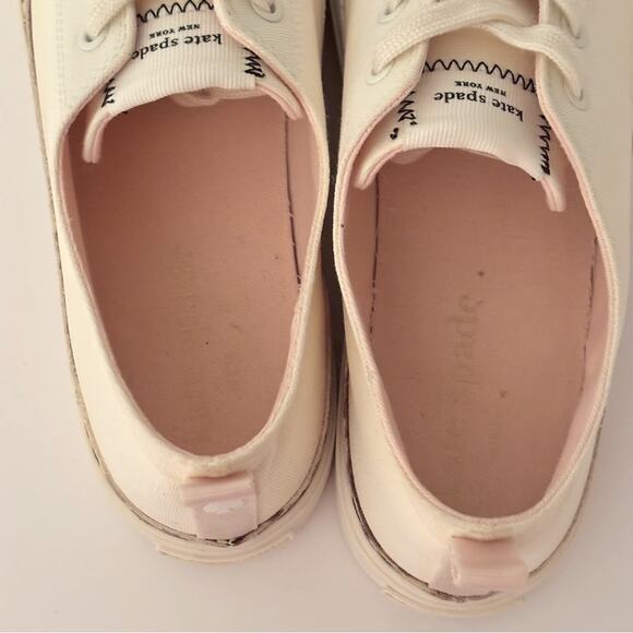 Kate Spade Kaia Cream and Leopard Print Women's Canvas Sneakers size 9.5 - Picture 5 of 11